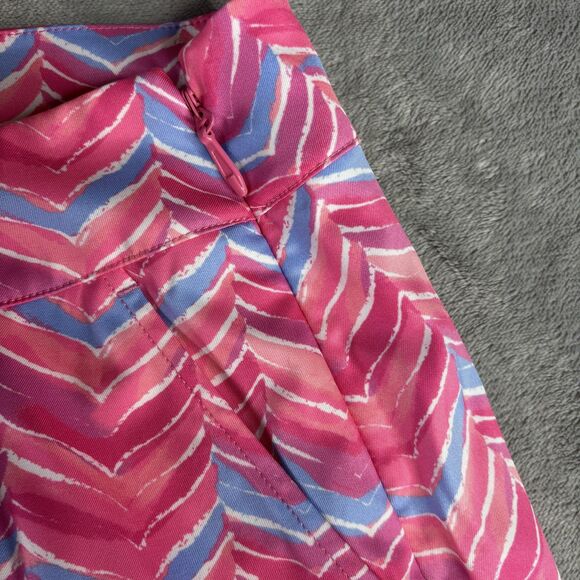 Vineyard Vines Skort Womens 12 Pink Blue Chevron Golf Tennis Stretch Pockets - Picture 2 of 16